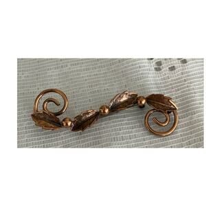 VTG Copper Poinsettia Leaf Brooch by Bell - Bell Trading Post 1960s